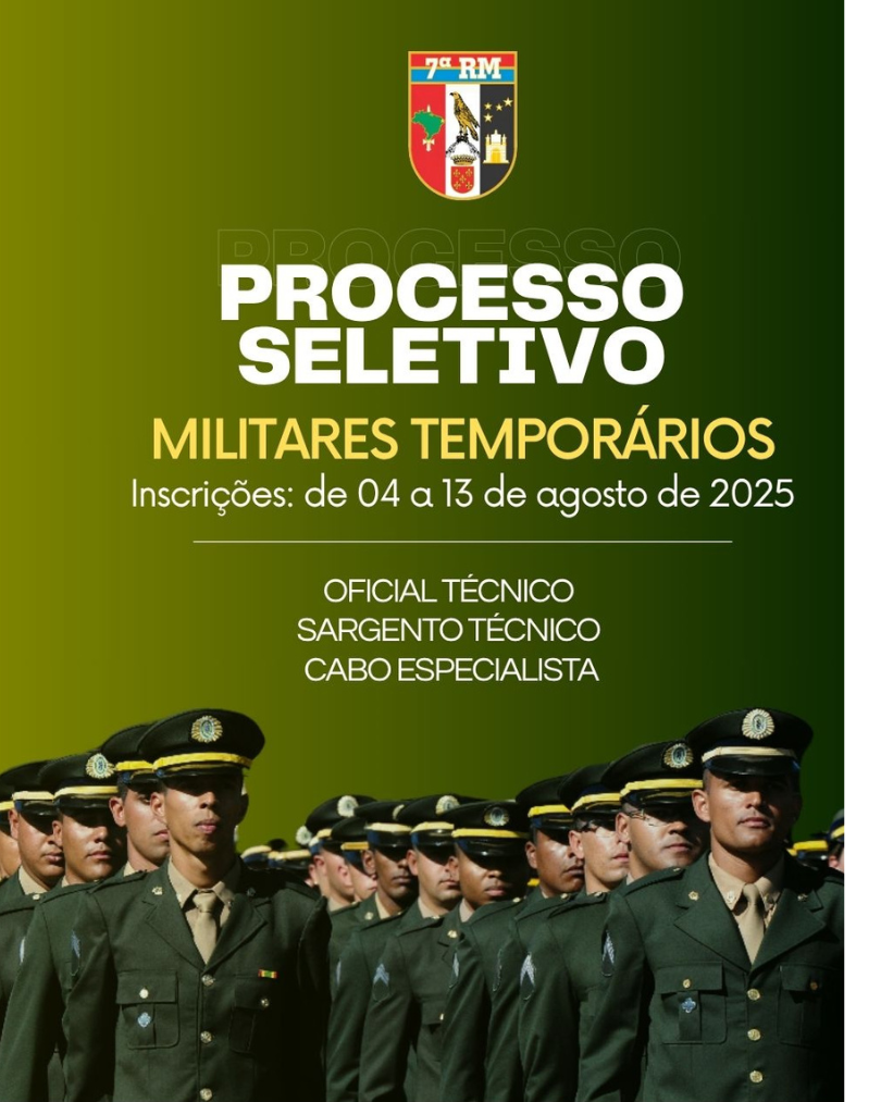 inscrições abertas para serviço militar temporário